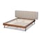 Baxton Studio Brita Beige Upholstered Walnut Finished Wood Queen Size Bed 157-9565 - alternate 6